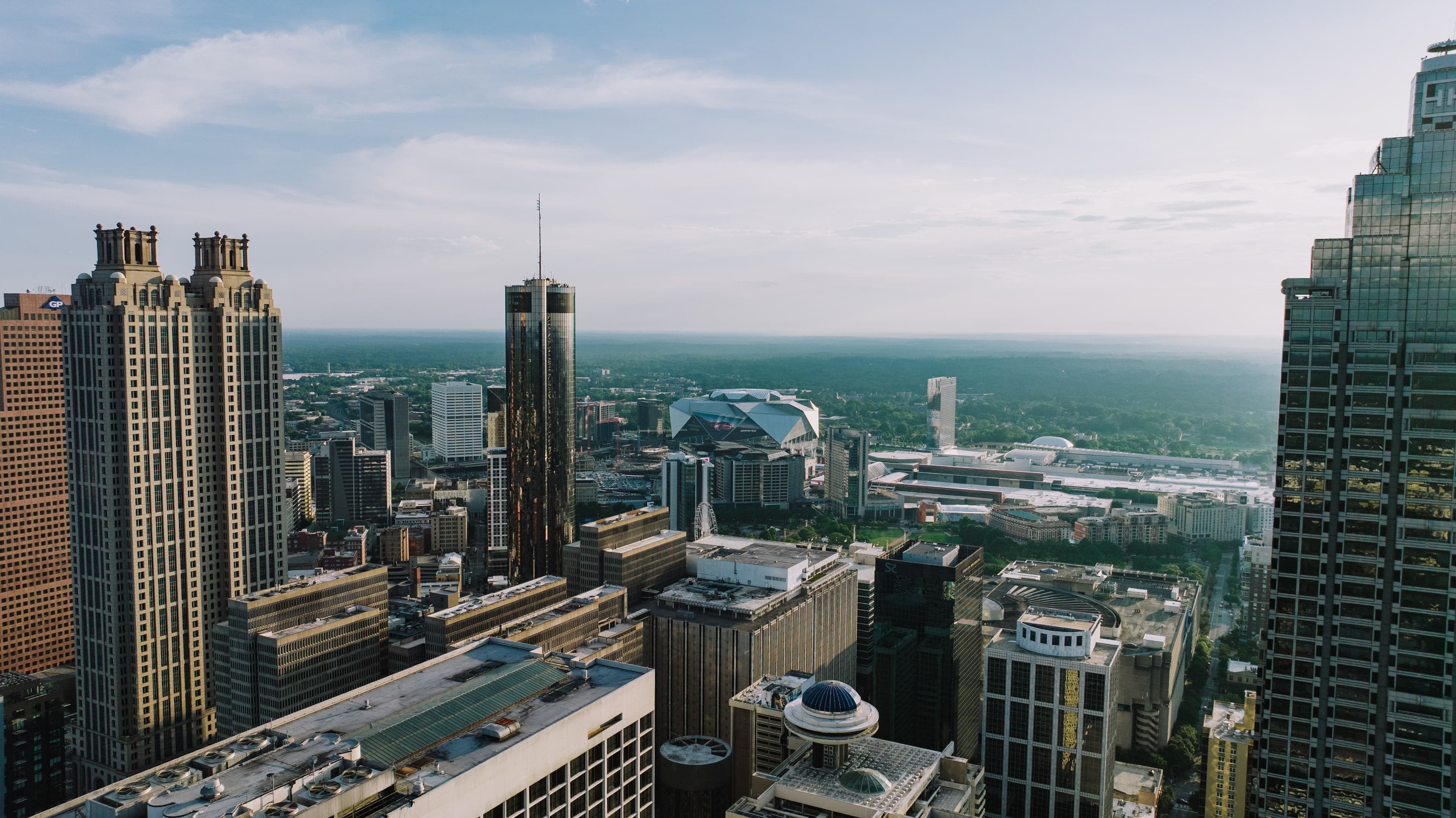 Aerial skyline view of downtown Atlanta, Georgia — real estate investment opportunities