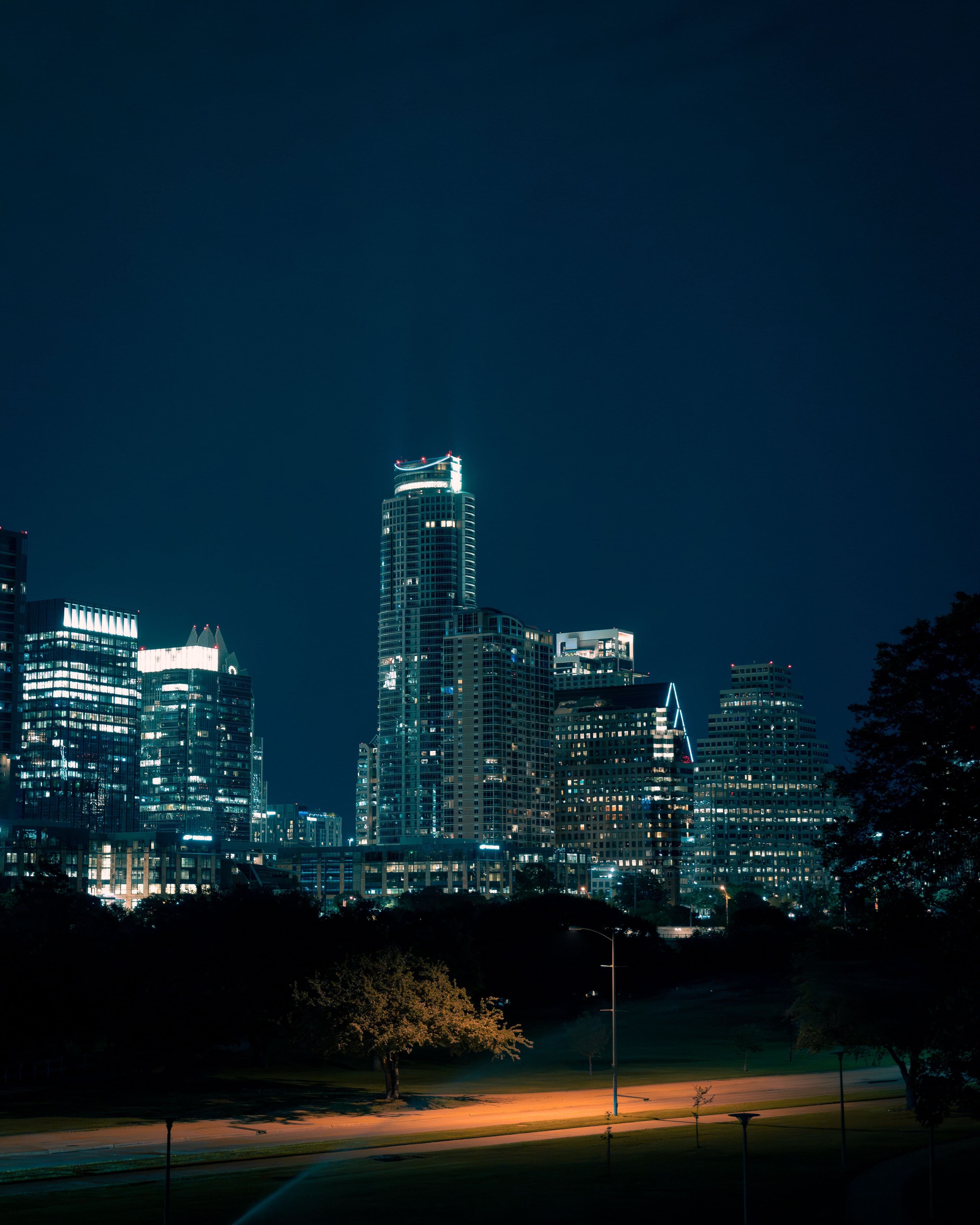 Night skyline view of downtown Austin, Texas — real estate investment opportunities